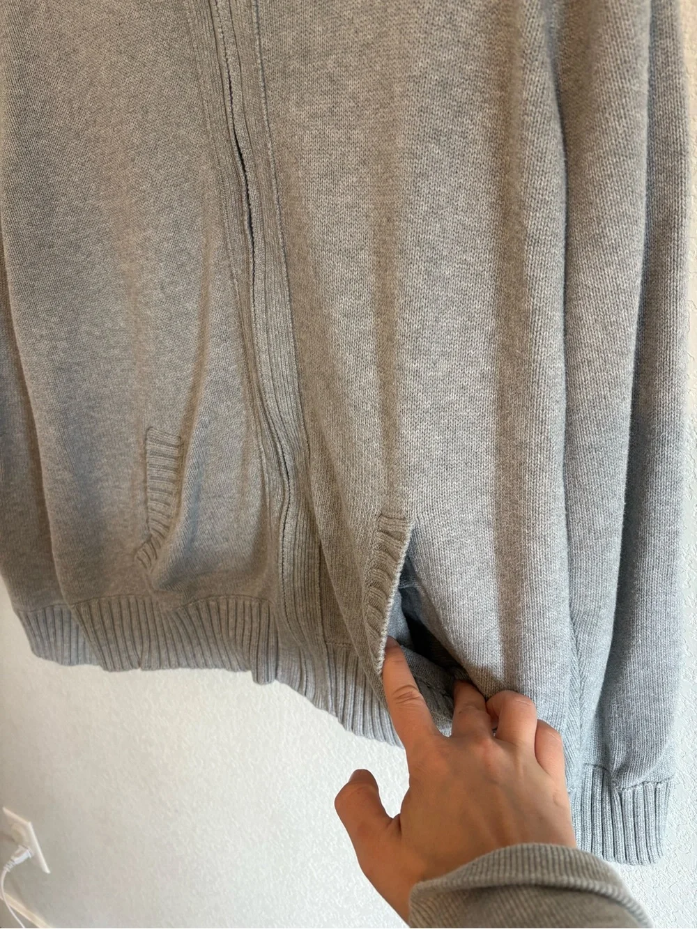 J.Crew Full Zip Sweater Gray Cotton Knit Cardigan Men’s XL